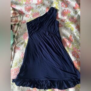 Modcloth Midnight Blue One-Shoulder Dress